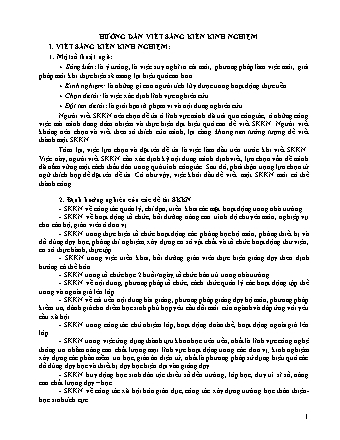 Hướng dẫn viết sáng kiến kinh nghiệm