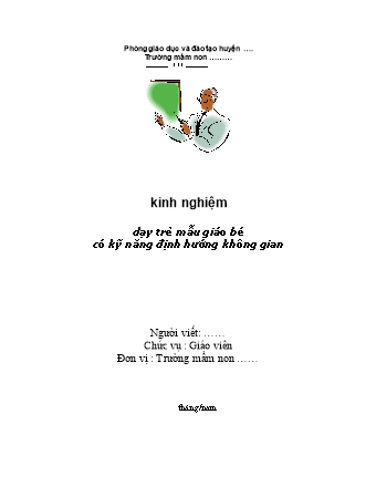 Sáng kiến kinh nghiệm Dạy trẻ Mẫu giáo bé có kỹ năng định hướng không gian