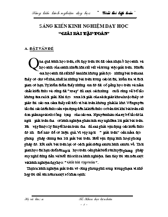Sáng kiến kinh nghiệm Giải bài tập toán