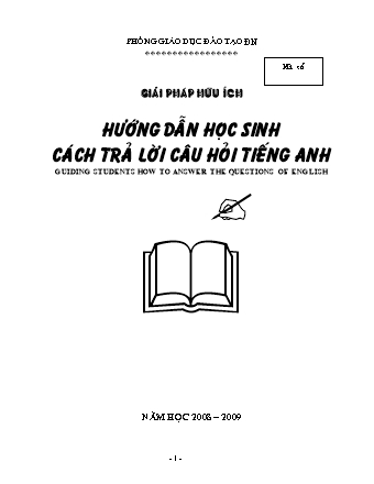 Sáng kiến kinh nghiệm Giải pháp hữu ích hướng dẫn học sinh cách trả lời câu hỏi tiếng Anh