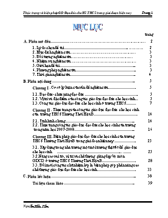 Sáng kiến kinh nghiệm Giáo dục đạo đức cho học sinh THCS