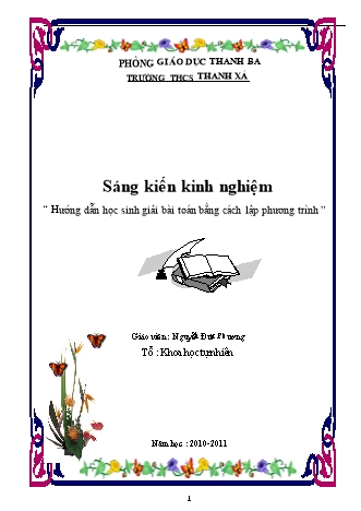 Sáng kiến kinh nghiệm Hướng dẫn học sinh giải bài toán bằng cách lập phương trình