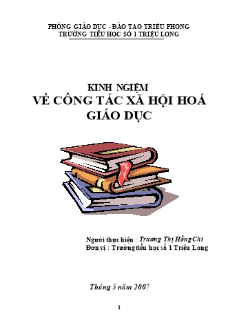 Sáng kiến kinh nghiệm Kinh ngiệm về công tác xã hội hoá giáo dục