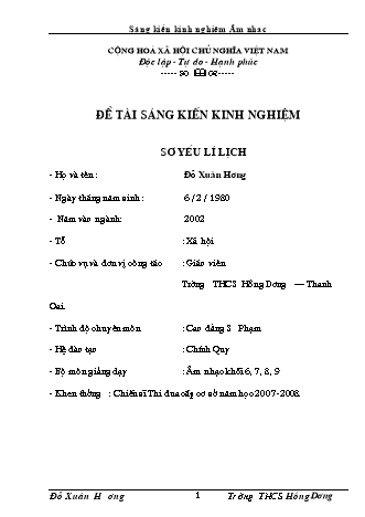 Sáng kiến kinh nghiệm Một số phần mềm hữu ích để ứng dụng vào việc thiết kế bài giảng môn Âm nhạc