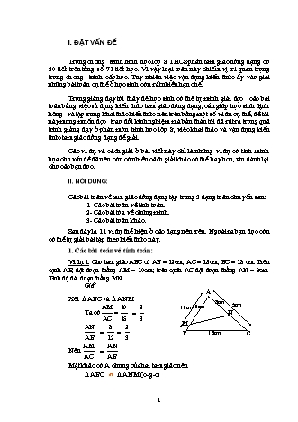 Sáng kiến kinh nghiệm Phân loại và hướng dẫn giải bài tập tam giác đồng dạng