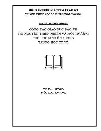 SKKN Công tác giáo dục bảo vệ tài nguyên thiên nhiên và môi trường cho học sinh ở trường trung học cơ sở