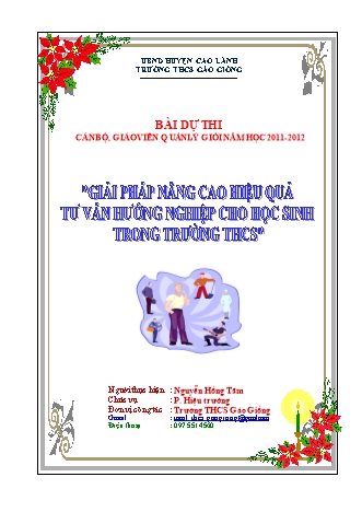 SKKN Giải pháp nâng cao hiệu quả tư vấn hướng nghiệp cho học sinh trong trường trung học cơ sở