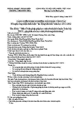 SKKN Một số biện pháp giúp học sinh yêu thích bộ môn Toán bậc THCS, góp phần xóa học sinh yếu trong nhà trường