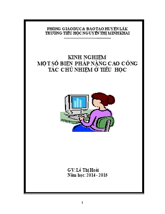 SKKN Một số biện pháp nâng cao công tác chủ nhiệm ở Tiểu học - Năm học 2014-2015 - Lê Thị Hoài