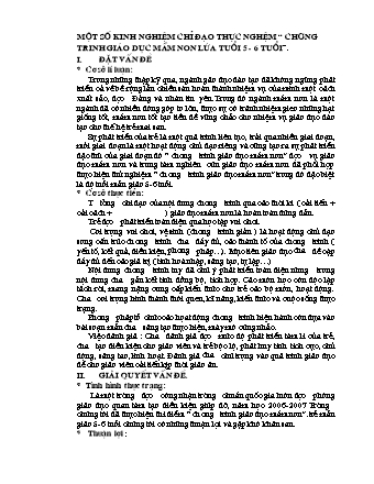 SKKN Một số kinh nghiệm chỉ đạo thực nghiệm “Chương trình giáo dục Mầm non lứa tuổi 5-6 tuổi”