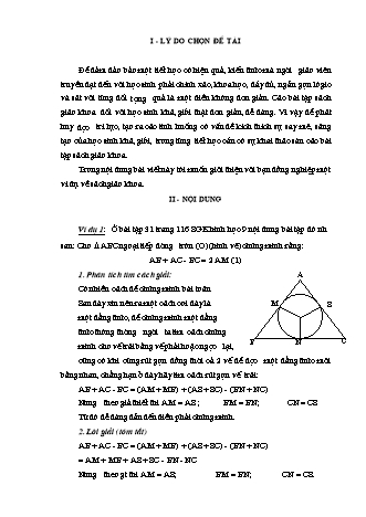 SKKN Phát huy trí lực tạo ra các tình huống kích thích sự say mê, sáng tạo của học sinh khá, giỏi