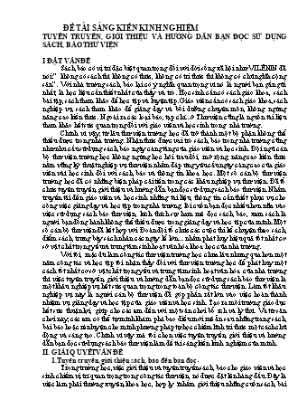 SKKN Tuyên truyền, giới thiệu và hướng dẫn bạn đọc sử dụng sách, báo thư viện