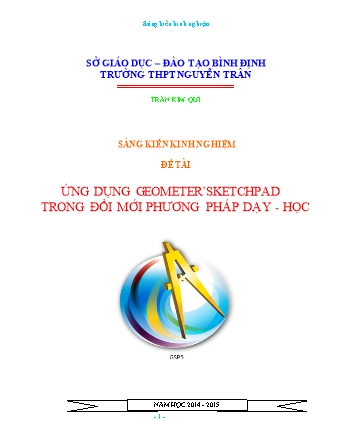 SKKN Ứng dụng Geometer’sketchpad trong đổi mới phương pháp dạy - học - Năm học 2014-2015 - Trần Kim Quy