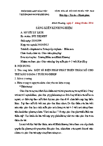 Sáng kiến kinh nghiệm Một số biện pháp phát triển thẩm mĩ cho trẻ Mẫu giáo 4-5 tuổi ngồi họp