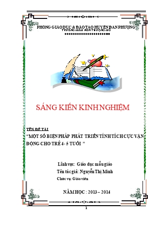 Sáng kiến kinh nghiệm Một số biện pháp phát triển tính tích cực vận động cho trẻ 4-5 tuổi