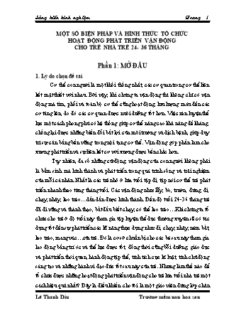 SKKN Một số biện pháp và hình thức tổ chức hoạt động phát triển vận động cho trẻ nhà trẻ 24-36 tháng
