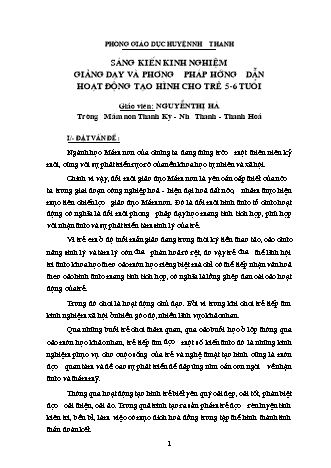 Sáng kiến kinh nghiệm Giảng dạy và phương pháp hướng dẫn hoạt động tạo hình cho trẻ 5-6 tuổi