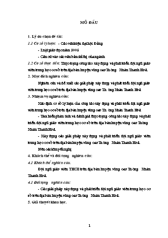 SKKN Giải pháp xây dựng và phát triển đội ngũ giáo viên trung học cơ sở trên địa bàn huyện vùng cao Thường Xuân - Thanh Hoá
