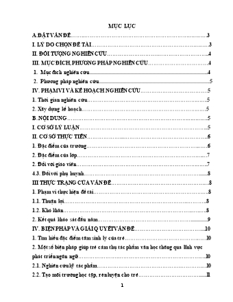 SKKN Một số biện pháp giúp trẻ 5-6 tuổi cảm thụ tác phẩm văn học thông qua lĩnh vực phát triển ngôn ngữ