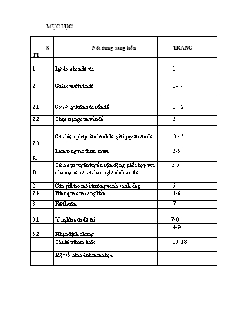 SKKN Một số biện pháp tuyên truyền, vận động phụ huynh chung tay xây dựng lớp xanh – sạch – đẹp tại lớp Mẫu giáo lớn A2