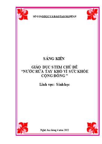 Giáo dục Stem chủ đề “Nước rửa tay khô vì sức khỏe cộng đồng ”