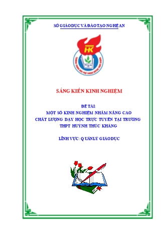 Sáng kiến kinh nghiệm Nâng cao chất lượng dạy học trực tuyến tại trường THPT Huỳnh Thúc Kháng