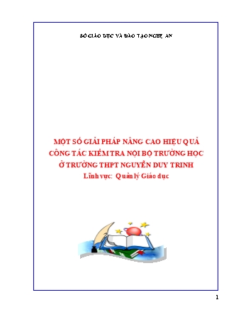 SKKN Một số giải pháp nâng cao hiệu quả công tác kiểm tra nội bộ trường học ở trường THPT Nguyễn Duy Trinh