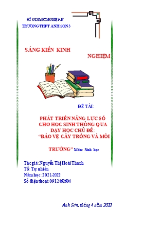 SKKN Phát triển năng lực số cho học sinh thông qua dạy học chủ đề: Bảo vệ cây trồng và môi trường - Công nghệ 10